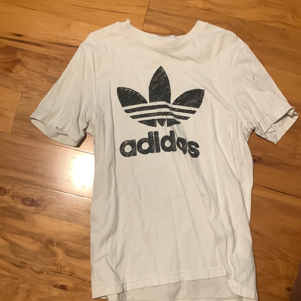Adidas scribble logo shirt (MENS MEDIUM)
